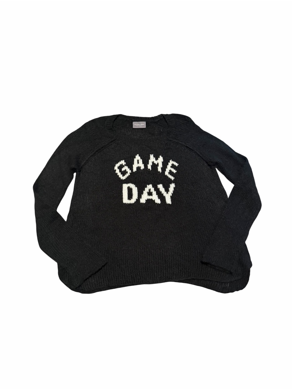 Wooden Ships Game Day Pullover Raglan Crew Sweater Wool Mohair